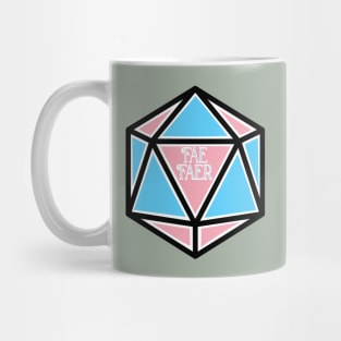 Trans Pronoun Pride D20 Fae/Faer Mug